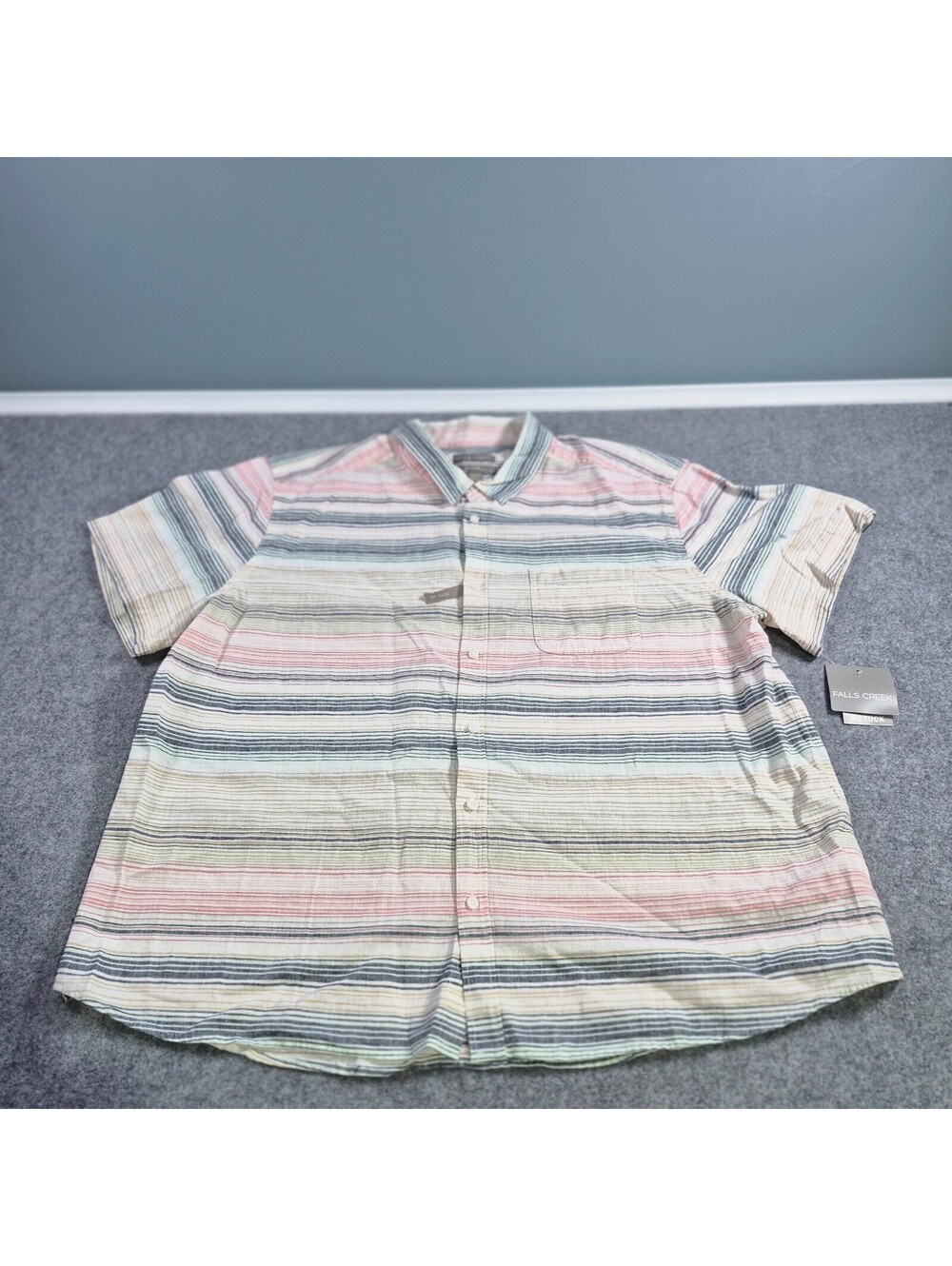 NEW Falls Creek No Tuck Mens Button Shirt Sz XXXL Linen Blend No Tuck